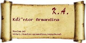 Kántor Armandina névjegykártya